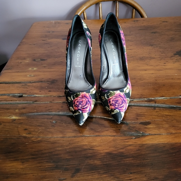 Casadei Shoes - Casadei floral stilettos 7.5 - hardly worn - made in Italy